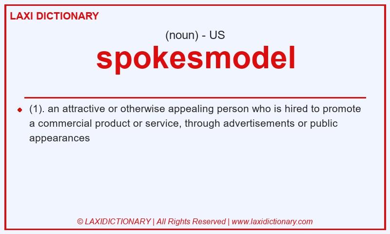 Definition spokesmodel in American English