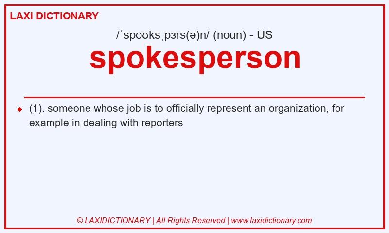 Definition spokesperson in American English