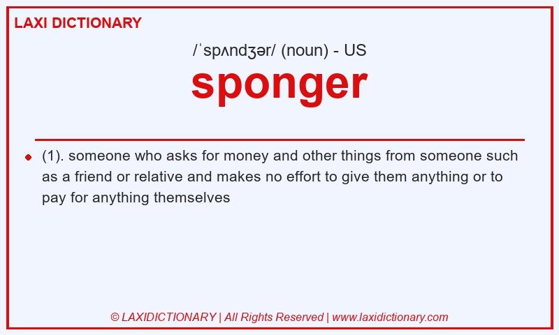 Definition sponger in American English