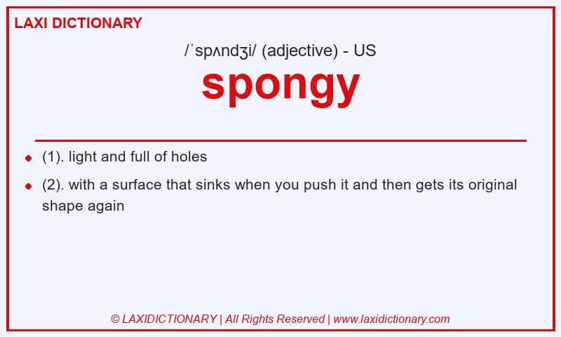 Definition spongy in American English
