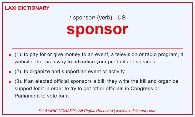 Definition sponsor in American English