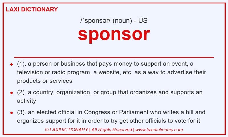 Definition sponsor in American English