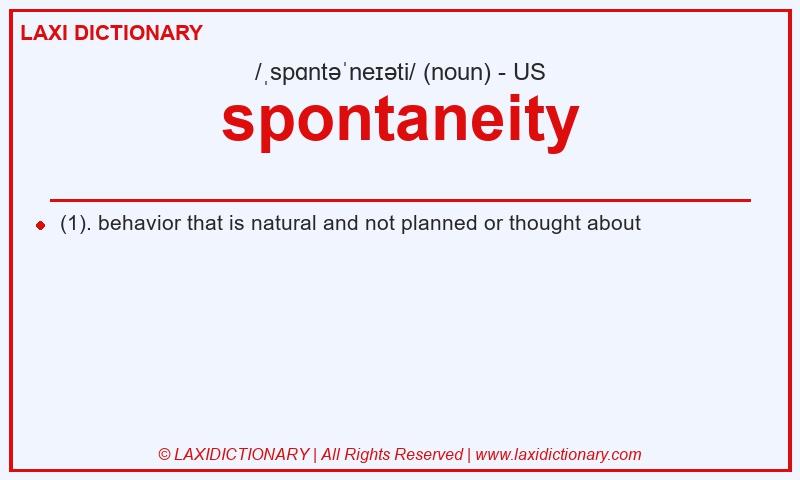Definition spontaneity in American English