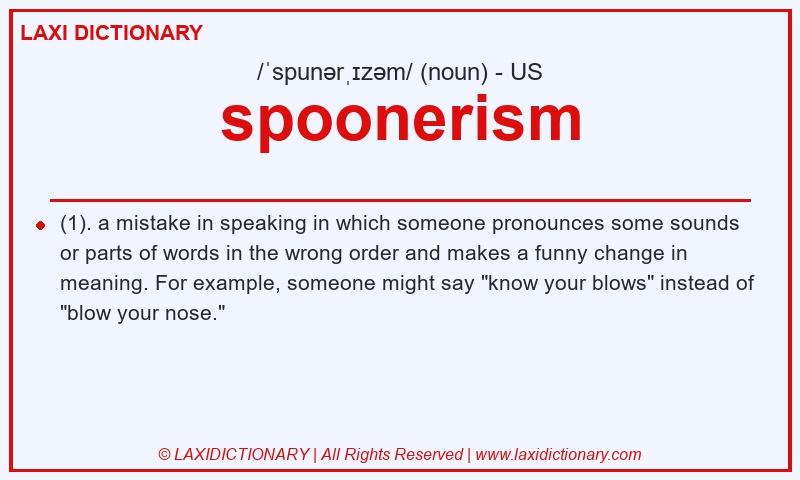 Definition spoonerism in American English