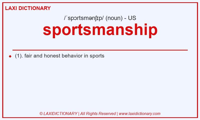 Definition sportsmanship in American English