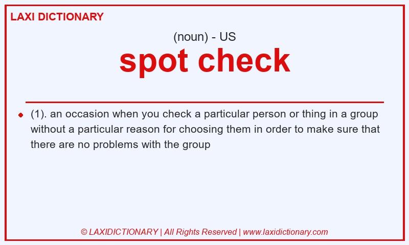 Definition spot check in American English