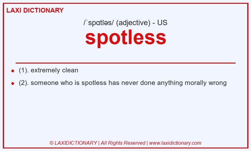Definition spotless in American English