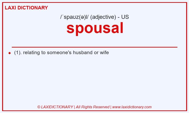 Definition spousal in American English