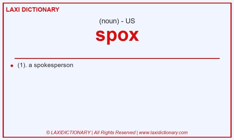 Definition spox in American English