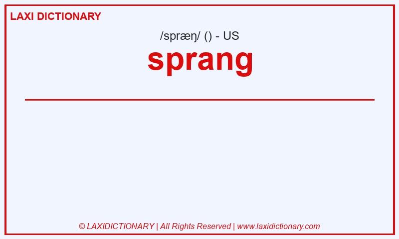 Definition sprang in American English
