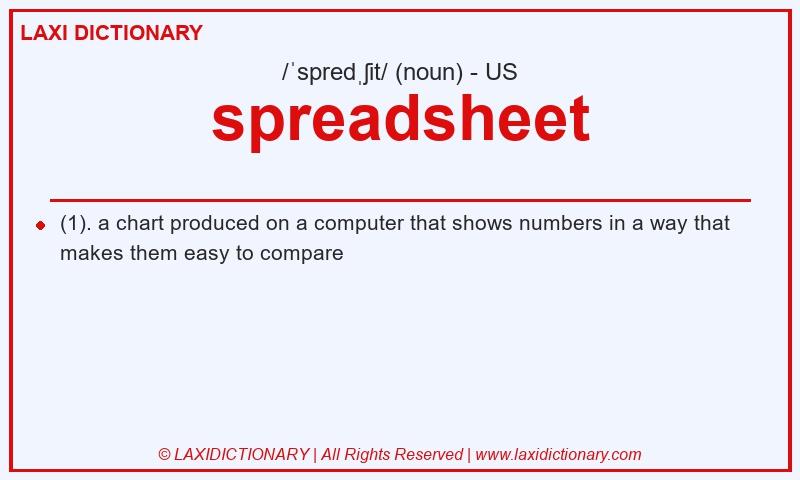 Definition spreadsheet in American English