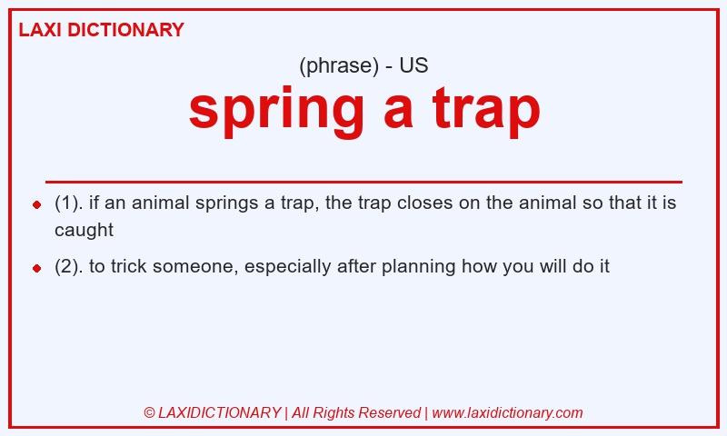 Definition spring a trap in American English