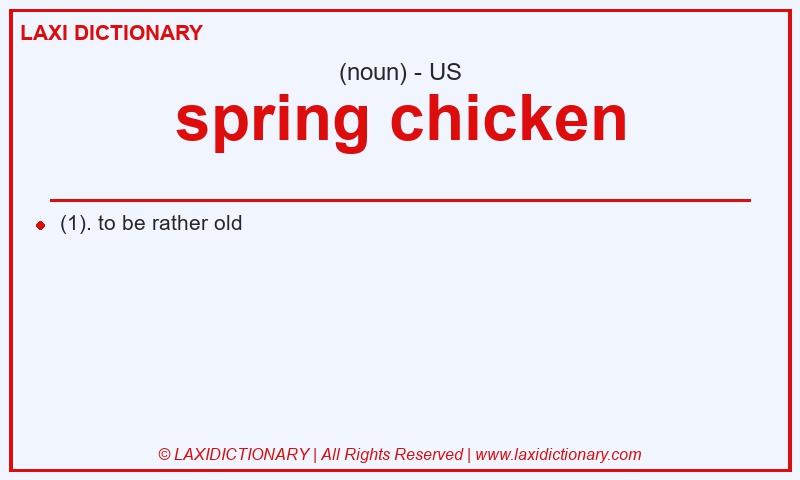Definition spring chicken in American English