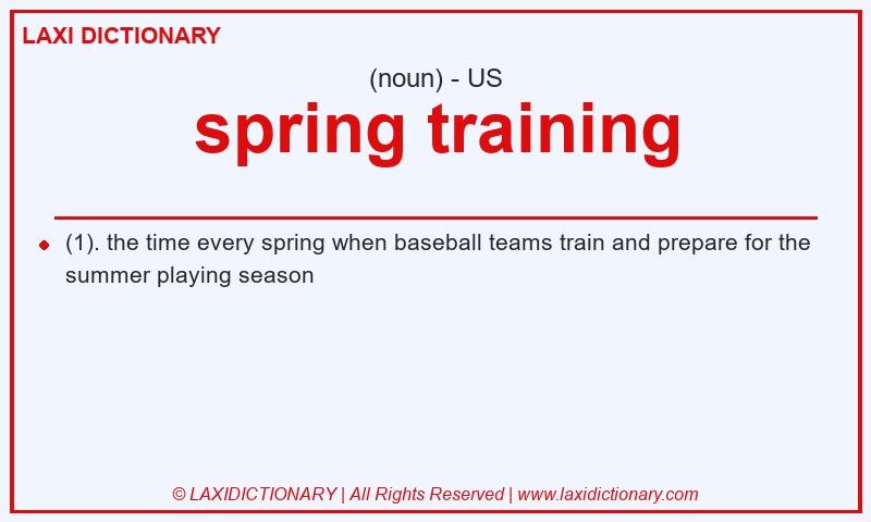 Definition spring training in American English