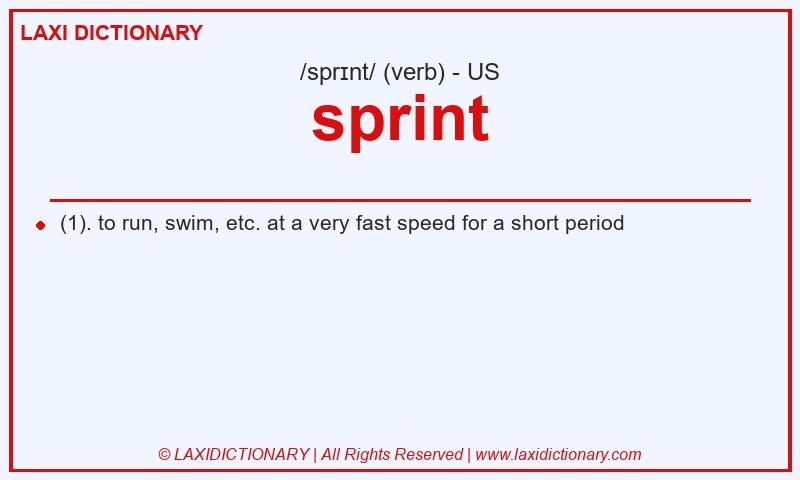 Definition sprint in American English