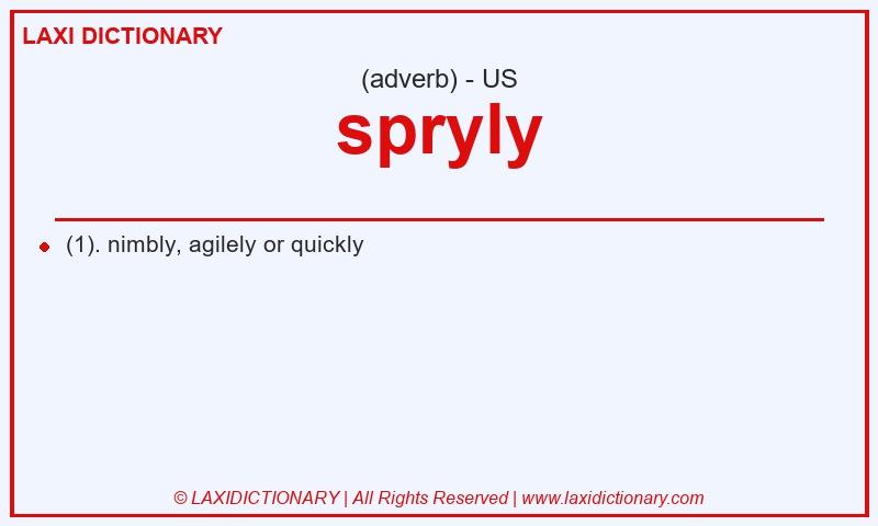 Definition spryly in American English