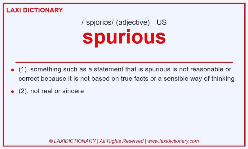 Definition spurious in American English