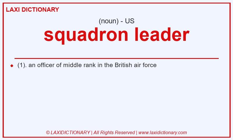 Definition squadron leader in American English