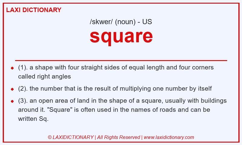 Definition square in American English