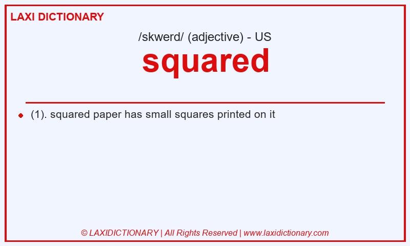 Definition squared in American English