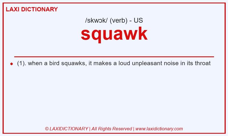 Definition squawk in American English