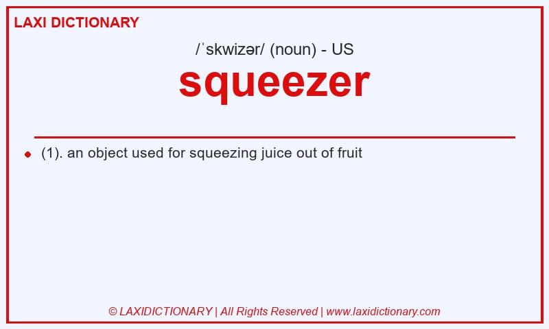 Definition squeezer in American English