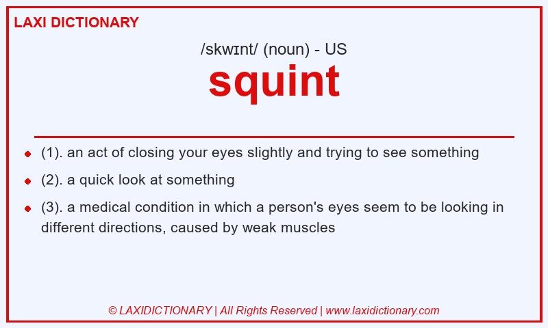 Definition squint in American English