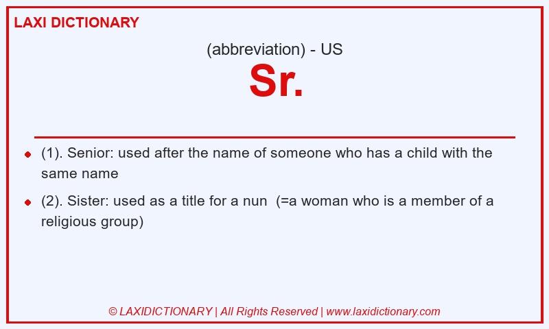 Definition Sr. in American English