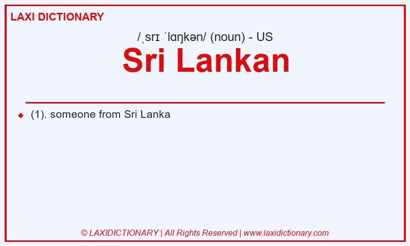 Definition Sri Lankan in American English