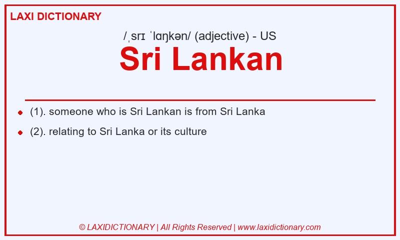 Definition Sri Lankan in American English