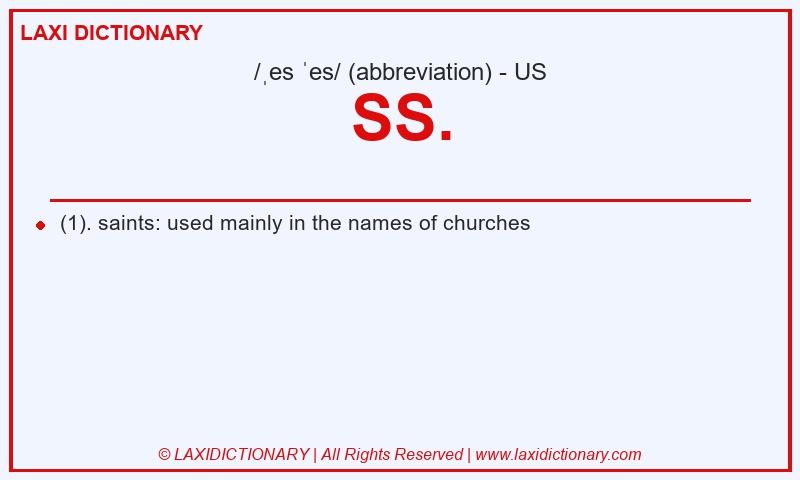 Definition SS. in American English