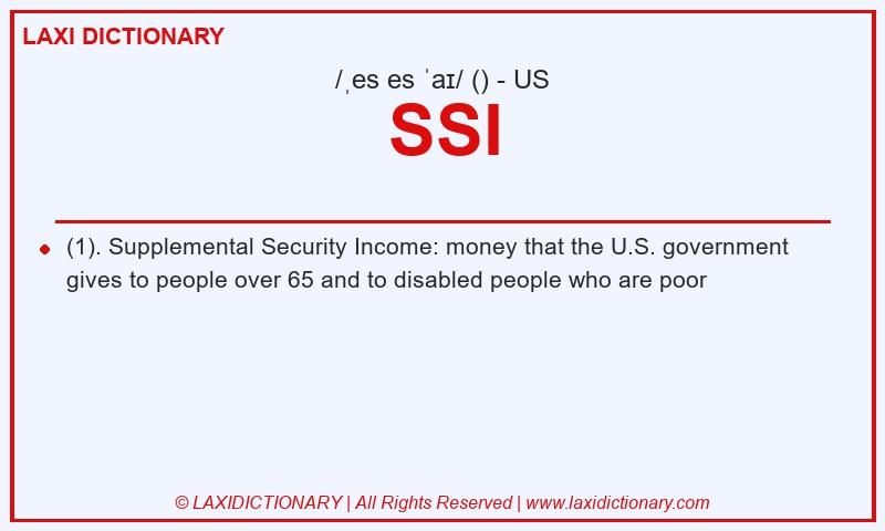 Definition SSI in American English