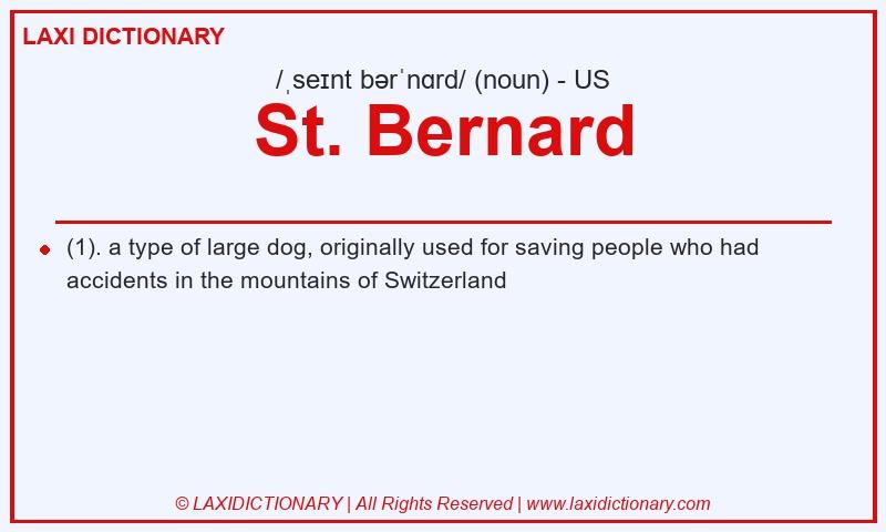 Definition St. Bernard in American English
