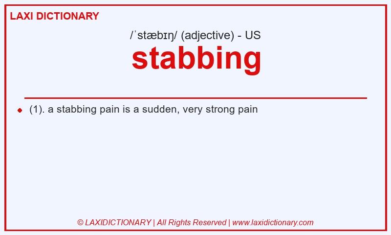 Definition stabbing in American English