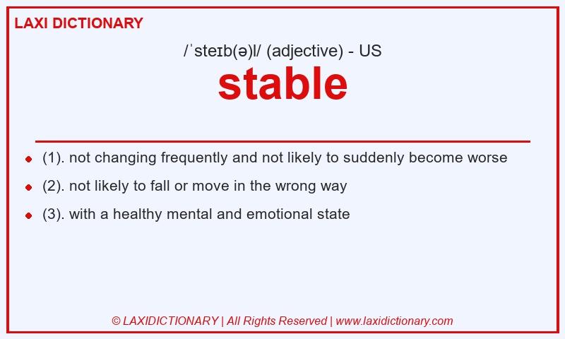 Definition stable in American English