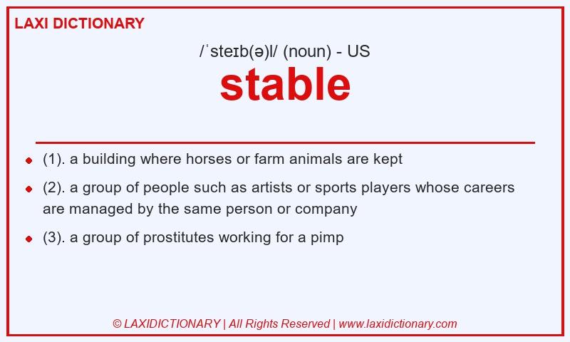 Definition stable in American English