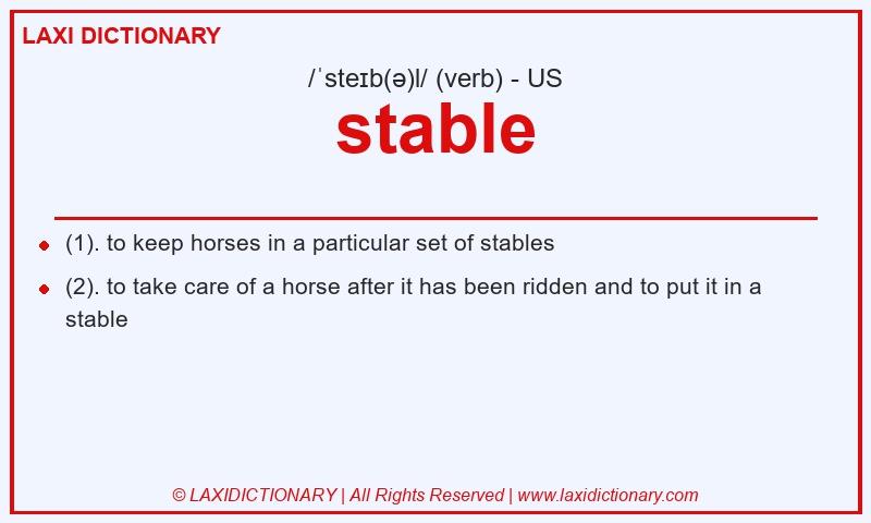 Definition stable in American English