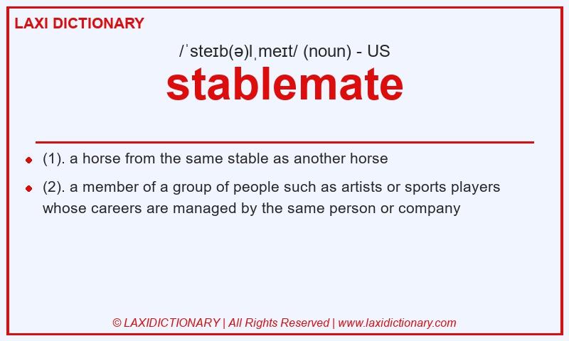 Definition stablemate in American English