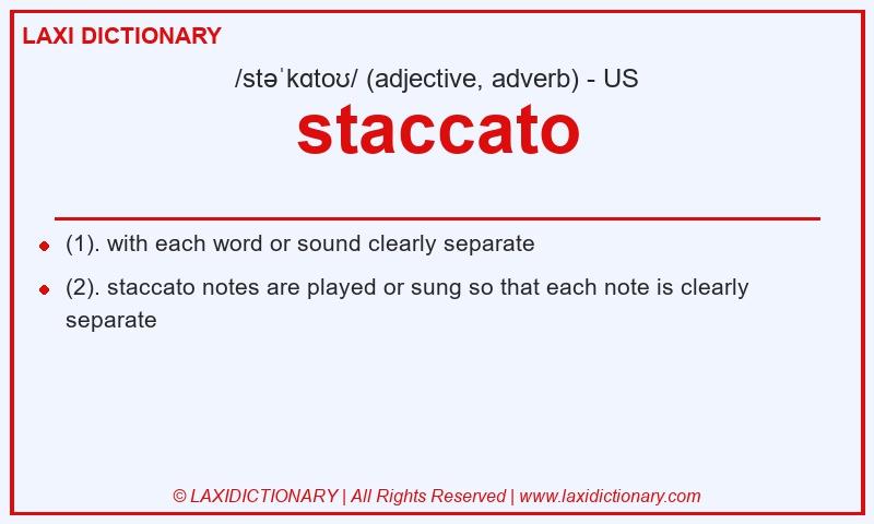 Definition staccato in American English