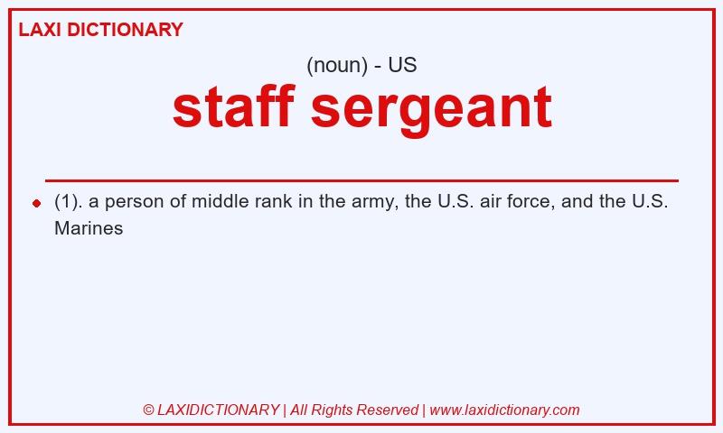 Definition staff sergeant in American English