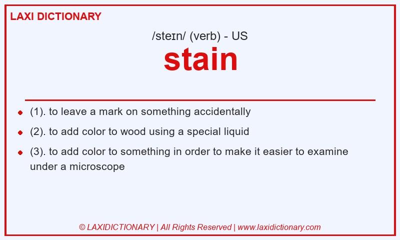 Definition stain in American English