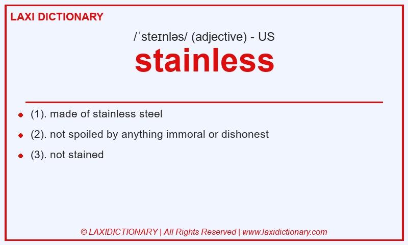 Definition stainless in American English