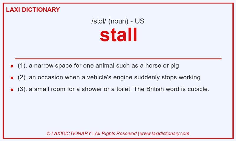 Definition stall in American English