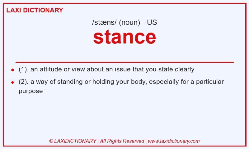Definition stance in American English