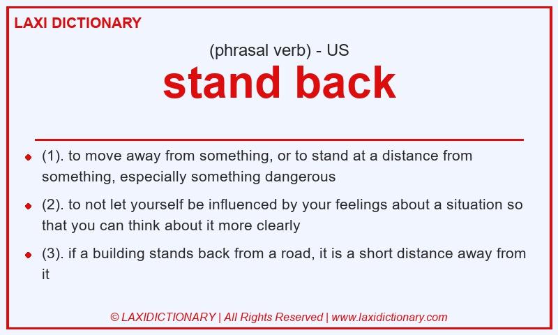 Definition stand back in American English