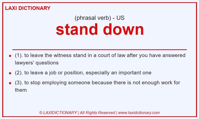 Definition stand down in American English