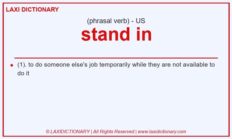 Definition stand in in American English