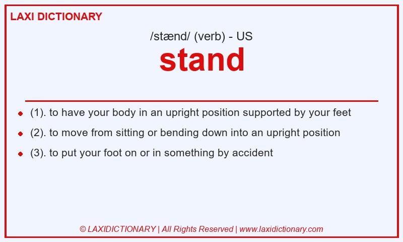 Definition stand in American English