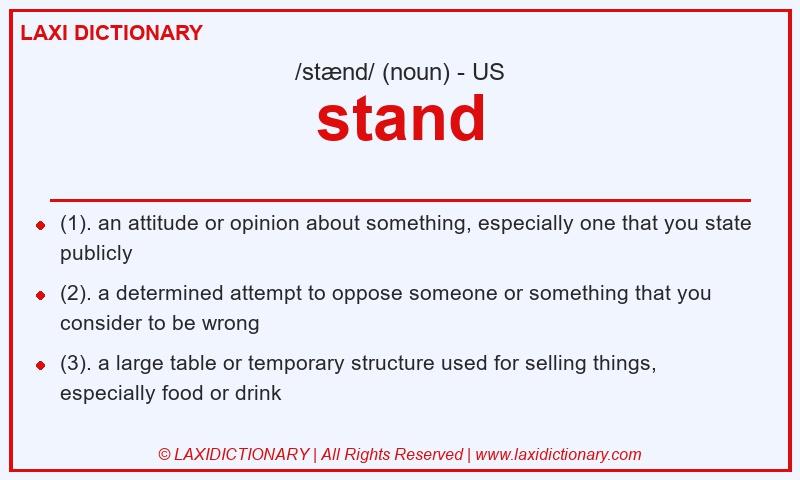 Definition stand in American English