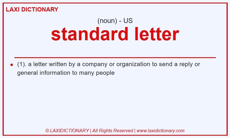 Definition standard letter in American English